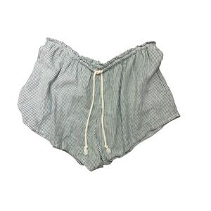 Universal Thread Green Striped Linen Blend Pull On Casual Beachy Shorts XXL NWT